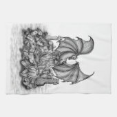 Drache mit Zombie Geschirrtuch (Horizontal)