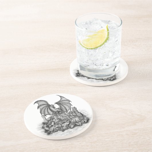 Drache mit Zombie Getränkeuntersetzer (Seite)