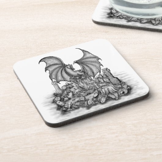 Drache mit Zombie Getränkeuntersetzer (Linke Seite)