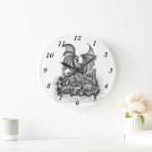 Drache mit Zombie Große Wanduhr (Zuhause)