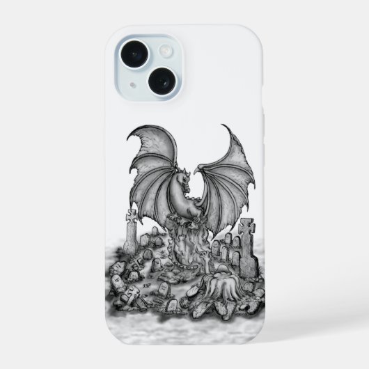 Drache mit Zombie iPhone 15 Hülle (Rückseite)