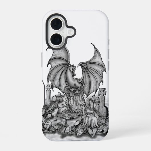 Drache mit Zombie iPhone 16 Hülle (Rückseite)