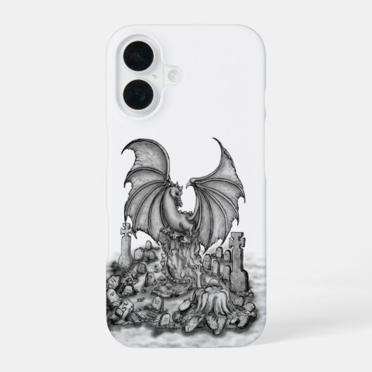 Drache mit Zombie iPhone 16 Hülle (Rückseite)