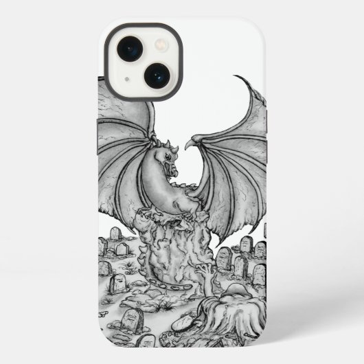 Drache mit Zombie iPhone Hülle (Rückseite)