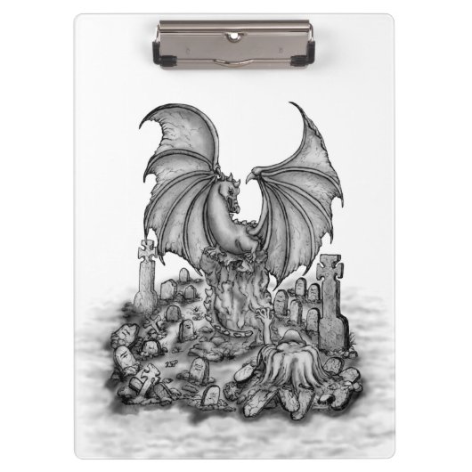 Drache mit Zombie Klemmbrett (Vorderseite)