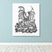 Drache mit Zombie Leinwanddruck (Insitu (Holzboden))