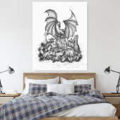 Drache mit Zombie Leinwanddruck (Insitu (Schlafzimmer))