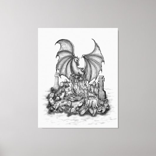 Drache mit Zombie Leinwanddruck (Vorderseite)