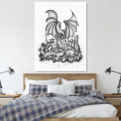 Drache mit Zombie Leinwanddruck (Insitu (Schlafzimmer))
