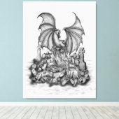 Drache mit Zombie Leinwanddruck (Insitu (Holzboden))