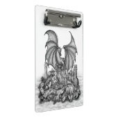 Drache mit Zombie Mini Klemmbrett (Schrägansicht)
