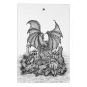 Drache mit Zombie Mini Klemmbrett (Rückseite)