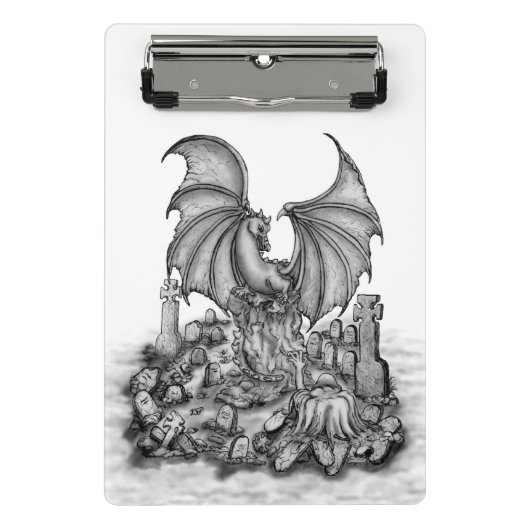 Drache mit Zombie Mini Klemmbrett (Vorderseite)