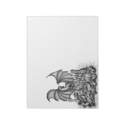 Drache mit Zombie Notizblock (Rotiert)