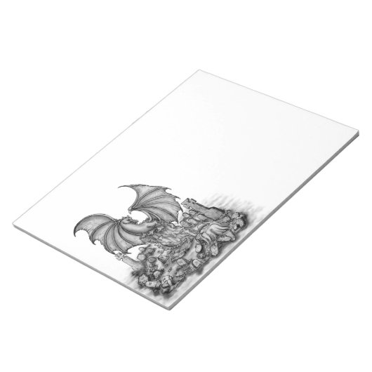 Drache mit Zombie Notizblock (angewinkelt)