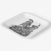 Drache mit Zombie Pappteller (Gewinkelt)