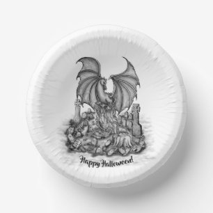 Drache mit Zombie Pappteller
