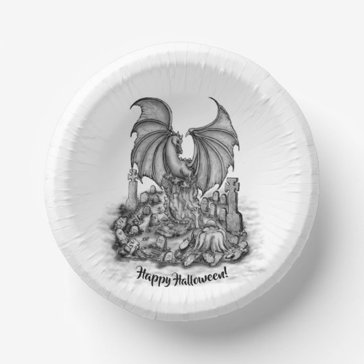 Drache mit Zombie Pappteller (Vorderseite)