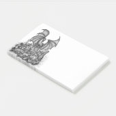 Drache mit Zombie Post-it Klebezettel (angewinkelt)