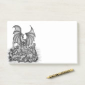 Drache mit Zombie Post-it Klebezettel (Auf Schreibtisch)