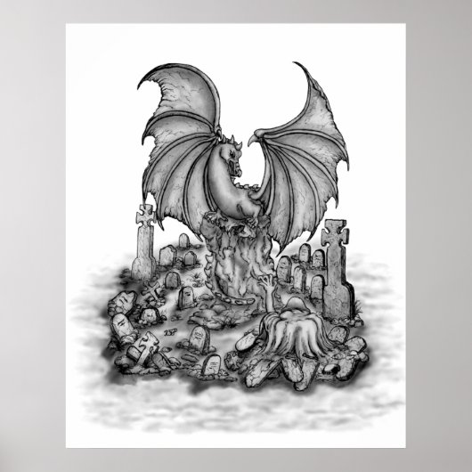 Drache mit Zombie Poster (Vorne)