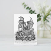 Drache mit Zombie Postkarte (Stehend Vorderseite)