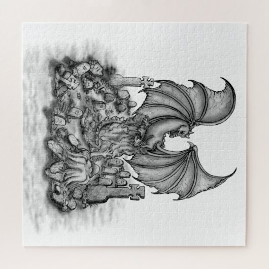 Drache mit Zombie Puzzle (Horizontal)