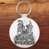 Drache mit Zombie Schlüsselanhänger (Rückseite)