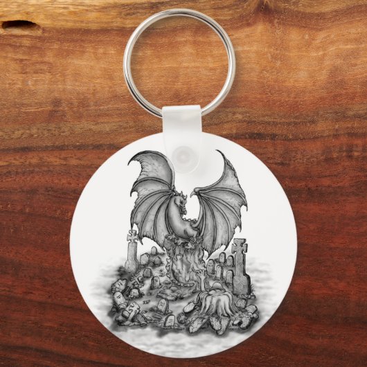 Drache mit Zombie Schlüsselanhänger (Vorderseite)