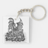 Drache mit Zombie Schlüsselanhänger (Rückseite)