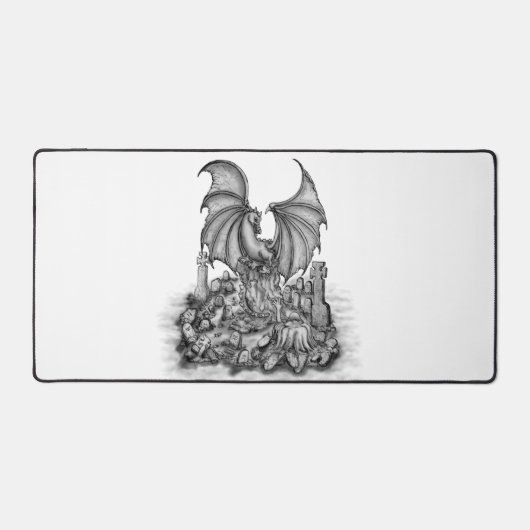 Drache mit Zombie Schreibtischunterlage (Vorderseite)