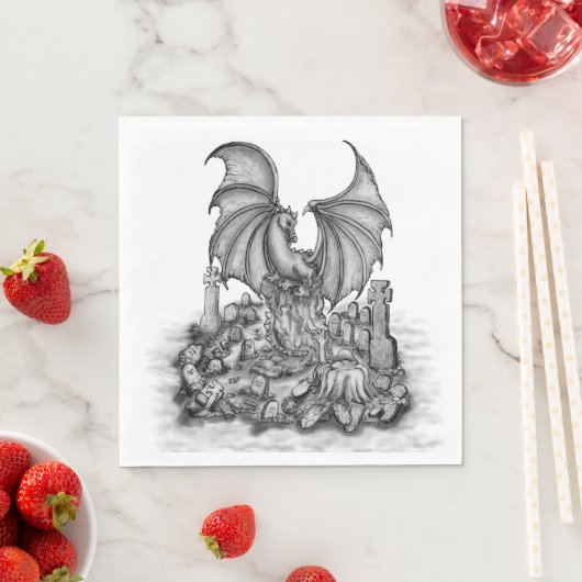 Drache mit Zombie Serviette (Beispiel)