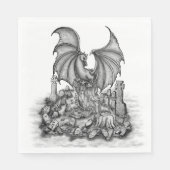 Drache mit Zombie Serviette (Vorderseite)