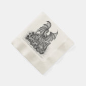 Drache mit Zombie Serviette (Ecke)