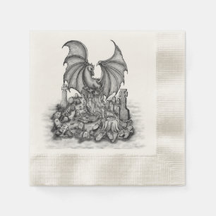 Drache mit Zombie Serviette