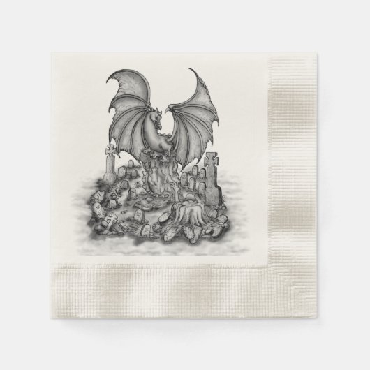 Drache mit Zombie Serviette (Vorderseite)
