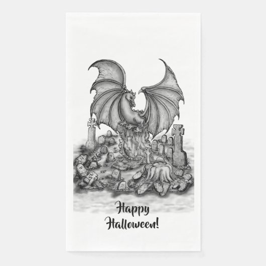 Drache mit Zombie Serviette (Vorderseite)