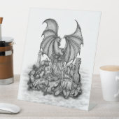 Drache mit Zombie Sockelschild (In Situ)