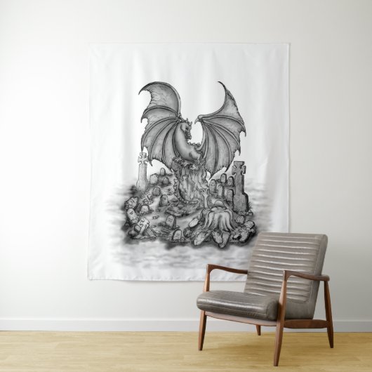 Drache mit Zombie Wandteppich (Beispiel)