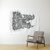 Drache mit Zombie Wandteppich (Beispiel (Horizontal))