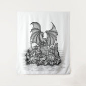 Drache mit Zombie Wandteppich (Vorderseite)