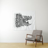 Drache mit Zombie Wandteppich (Beispiel (Horizontal))