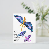 Drache mit zwei Kindern Postkarte (Stehend Vorderseite)