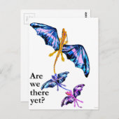 Drache mit zwei Kindern Postkarte (Vorne/Hinten)