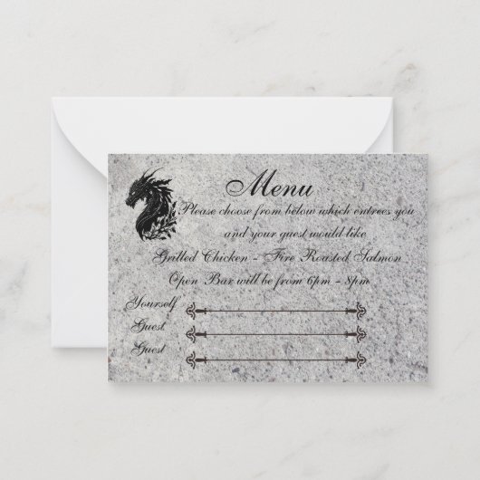 Drache, mittelalterliche UAWG/Menü Mitteilungskarte (Rückseite)