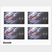 Drache Mond Buchlabel Aufkleber (Blatt)