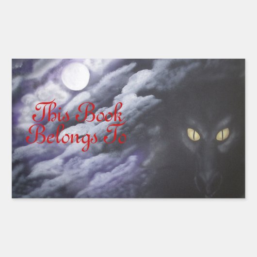 Drache Mond Buchlabel Aufkleber (Vorderseite)