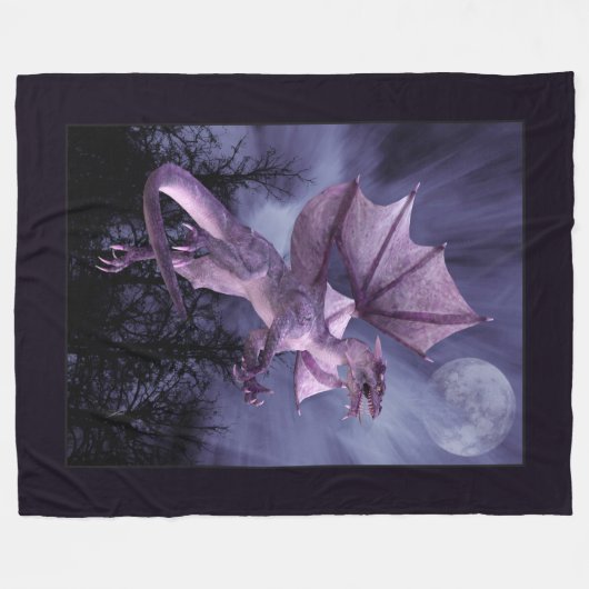 Drache-Mond Fleecedecke (Vorderseite (Horizontal))