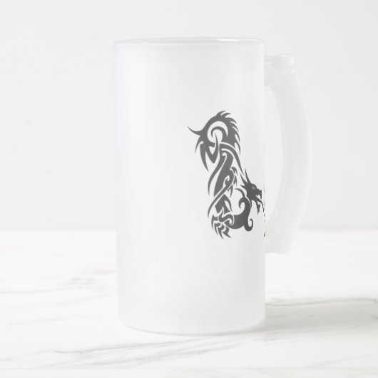 Drache-Monogramm J Mattglas Bierglas (VorderseiteRechts)