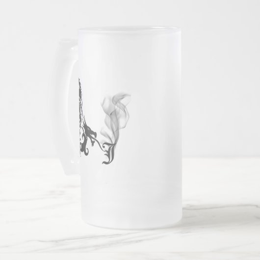 Drache-Monogramm J Mattglas Bierglas (Vorderseite Links)